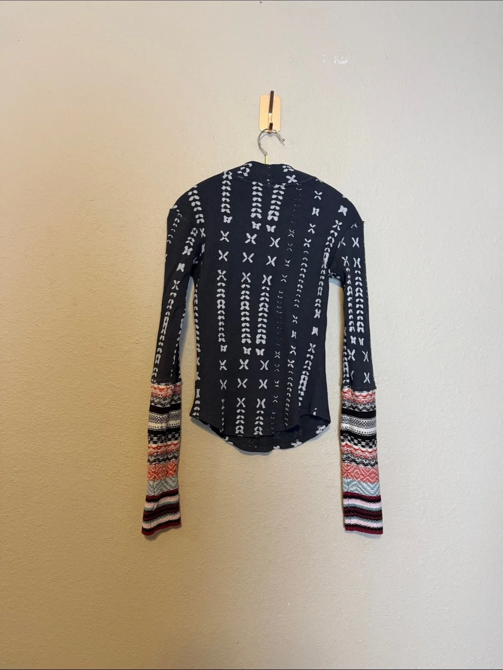 Free People Wonderful Swit Top Charcoal Combo Size‎ small